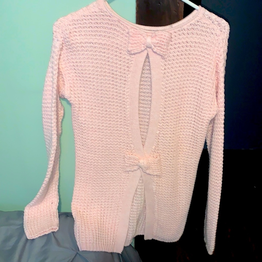 Sweater with bows on back- worn a few times